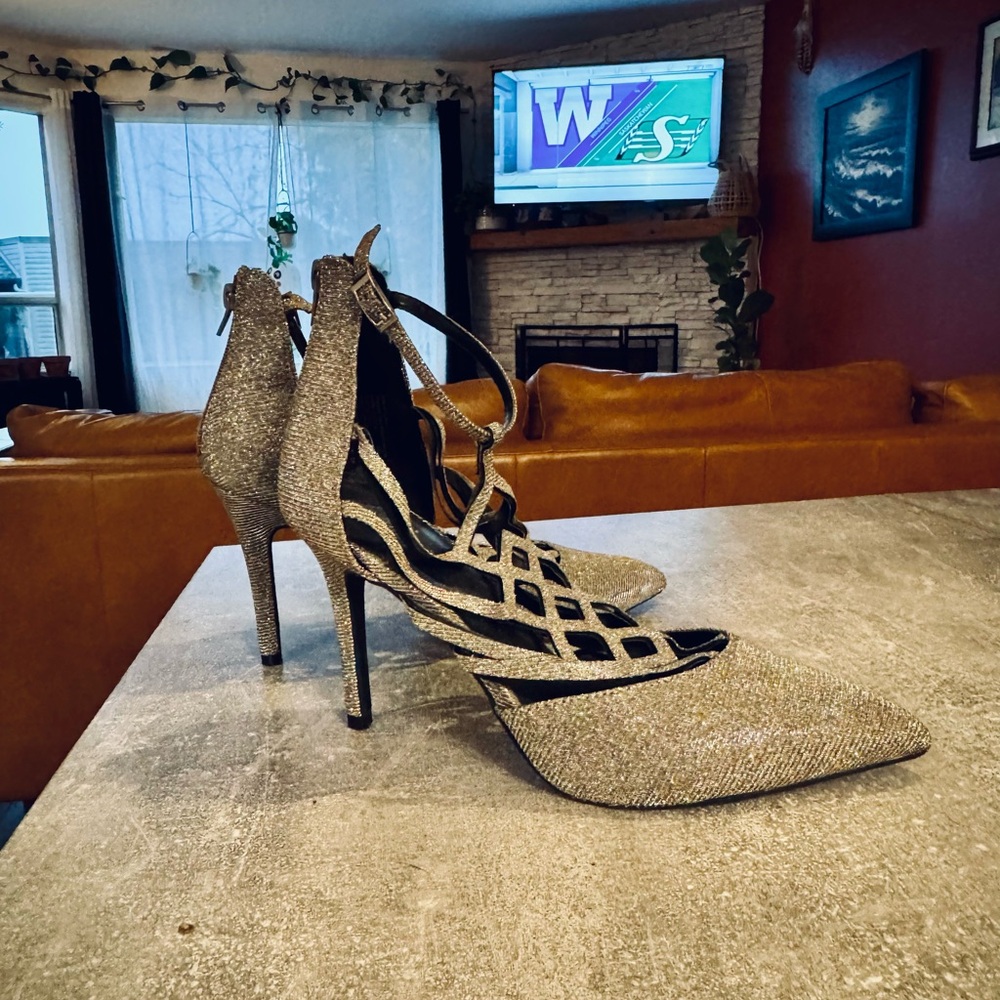 Elegant Silver Stiletto Heels